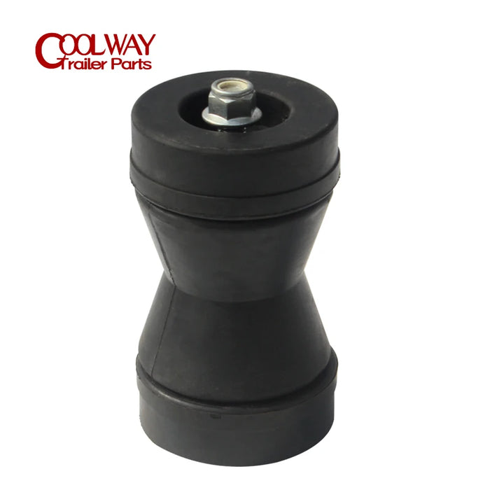 Black Rubber Winch Post Boat Trailer Bow Stop Roller With Bolt Shaft Parts Accessories