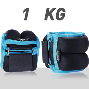 1 pair 1kg Adjustable Wrist Ankle Weights Straps Fitness Ankle Weights Sandbag for Running Crossfit Yoga Training Foot Cuffs