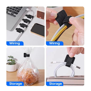 Reusable Cable Ties Fastening Wire Organizer Cord Rope Holder Self Adhesive Adjustable Cord Organizer Straps Desk Management