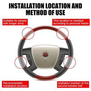 Labor Saving Auto Parts for Car Truck Tractor Forklift - Steering Wheel Spin Knob with 360 Degree Grip Ball Turning Hand Control