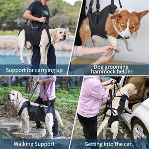 Dog Lifting Aid Adjustable Pet Support Rehabilitation Sling Harness with Breathable Straps for Dog Lift for Pet for Disabled