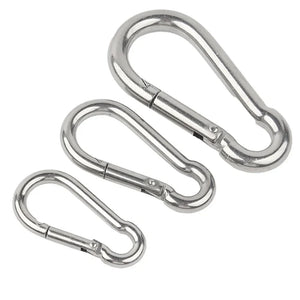 M4 M5 M6 M8 M10 304 Stainless Steel Spring Snap Hook - Key Ring Buckle Outdoor Safety Hook Hoist Buckle Chain Buckle Pet Rop