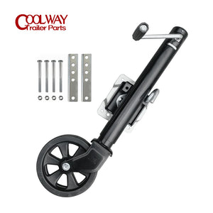 8 Inch Solid Wheel Sidewind Round Swivel Trailer Jack With Bolt On Capacity 675KG Jockey Wheel Boat RV Parts Accessories