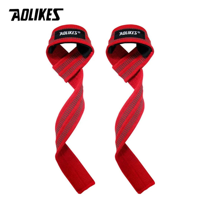 AOLIKES 1Pair Weightlifting Wrist Straps Strength Training Adjustable Non-slip Gym Fitness Lifting Strap Wrist Support Grip Band