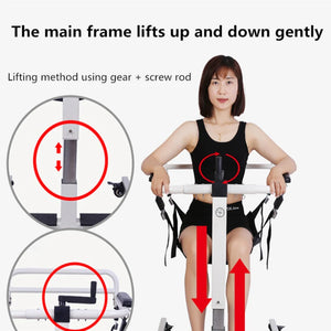 Manual Lift Shift Machine Bed Wheelchair Transfer Lifter Chair Bed-Ridden Transport Moving Lifting for Elderly Disabled Patient