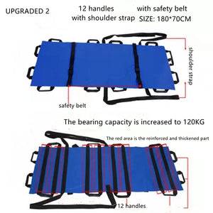 Patient Elderly Transfer Moving Sheet Belt Nursing Bedridden Positioning Lift Belt Pad Mat with 12 Handles Reinforcement Strap