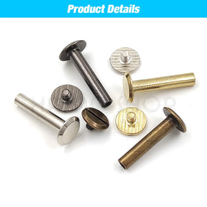 10Pcs Leather Craft Chicago Screws Solid Round Head Nail Studs Rivets Bolt For Luggage Clothes Bag Strap Shoes Belt Decorations