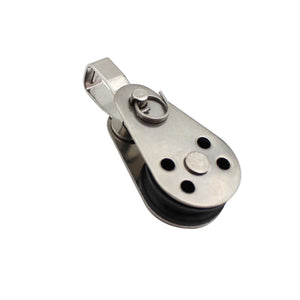 2pcs Pulley 45x26mm Blocks Anchor Blocks Boat Canoe Eyes Kayak Ship Pulley Stainless Steel for 2‑8mm/0.1‑0.3in rope diameter