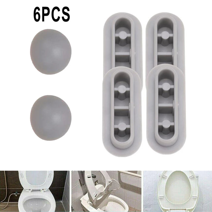 6pcs Antislip Gasket Toilet Seat Bumper Shock Absorber Toilet Seat Cushion Pad Buffers Bathroom Toilet Seat Lifter Kits