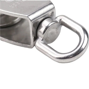 1PCS 304 Stainless Steel Pulley Marine Traction Single Lifting Pulley Blocks Material Handling Tools M15/20/25/32/50/75