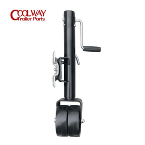 6 Inch Double Solid Wheel Sidewind Round Swivel Trailer Jack With Bolt On Capacity 650 KG Jockey Wheel Boat RV Parts Accessories