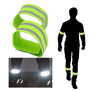 Reflective Bands Elasticated Armband Wristband Ankle Leg Straps Safety Reflector Tape Straps for Night Jogging Walking Biking