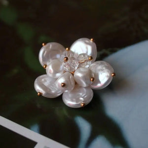 Texture Porcelain Piece Pearl Flower Patch Bag Earrings Hair Ornament Material Accessories Hair Clip Grab Clip Handmade Applique