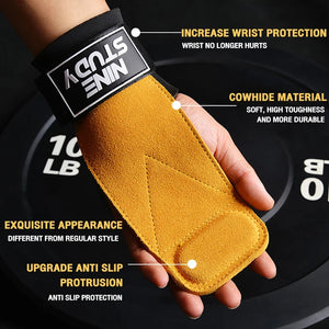 1Pair Vivid Colors Cowhide Fitness Gloves Straps Grips Weight Power Belt Lifting Pad Gym Deadlift Workout Exercise Protector