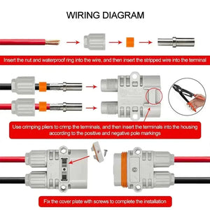 Waterproof 120A 1200V Male Female Connector 10mm2 Big Current Parking Air Conditioner Plug Electric Forklift Generator Connector