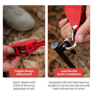 4PCS Camping Tent Tie Down Tightener Fastening Pulley Adjustable Ratchet Hangers Awning Rope Ratchet Hangers Tightening Straps