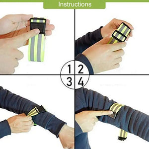 Running Reflective Arm Bands for Wrist Ankle Leg Reflector Armband Night Cycling Safety Light Tape Bracelet Strap