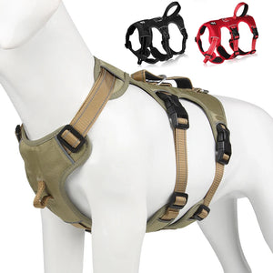 No Pull Large Dog Harness Vest Escape Proof Big Dog Harness with Handle Reflective Nylon Dog Walking Chest Straps Pet Supplies