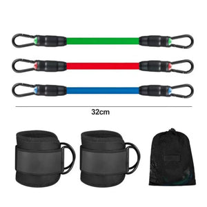 3Pcs Ankle Resistance Band Set Adjustable Fastener Tape Design Compact Strength Trainer Leg Resistance Bands With Ankle Straps