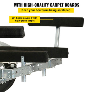 VEVOR Short Bunk 2PCS Boat Trailer Guide-ons w/Carpet-padded Boards Galvanized Steel Boat Accessories w/Complete Mounting Parts