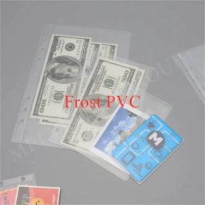 30pcs Budget Binder Top Loading Clear Frost PVC Envelope Pouch Zipless Loose Leaf Binder Pocket A5 A6 A7 Binder Envelope Refills