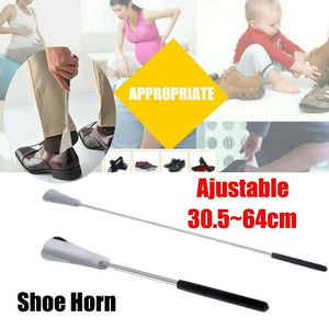 30-64cm Telescopic Long Handle Shoehorn Stainless Steel Shoe Horn Lifter Tool Shoe Lifting Device For Elderly And Pregnant Women