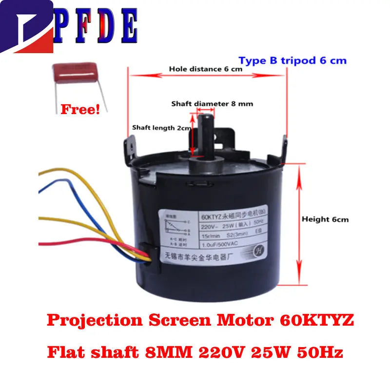 Projection Screen Motor 60KTYZ – Permanent Magnet Synchronous, Flat ...