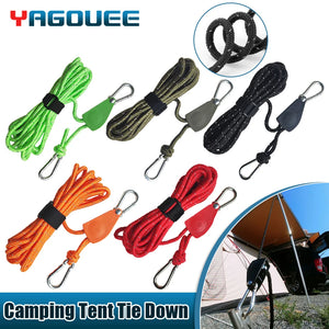 4PCS Camping Tent Tie Down Tightener Fastening Pulley Adjustable Ratchet Hangers Awning Rope Ratchet Hangers Tightening Straps