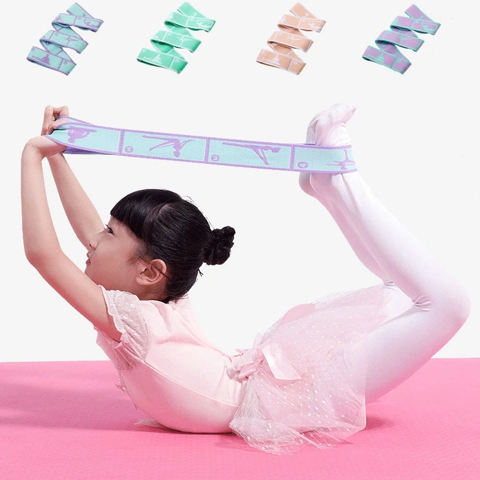 Beginner Yoga Stretch Resistance Band Multi-functional Dance Auxiliary Stretching Belt Child Ballet Latin Training Elastic Strap