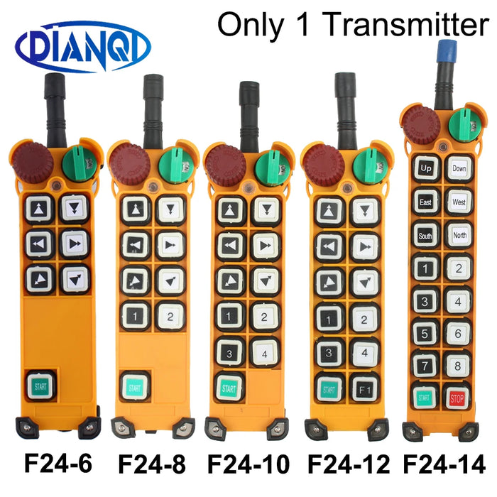 only 1pcs transmitter:F24-6/8/10/12 Double/Single speed 14 electric hoist Wireless switches industrial Radio remote controller