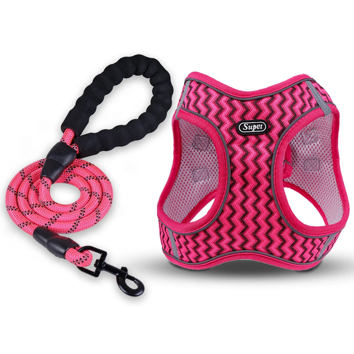 Supet Pet Cat and Dog Chest Strap with Wave Pattern Breathable and Comfortable Tank Top Traction Rope