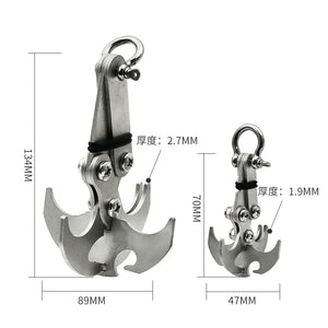 Folding Gravity Grab Hook Outdoor Rock Climbing Rescue Claw Survival Mountaineering Tool Multifunctional Stainless Steel/Iron