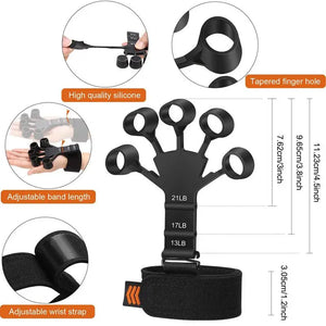 Finger Strengthener Grip Strength Resistance Training Puller Plus Fixed Strap Finger Resistance Band for Physcial Rehabilitation