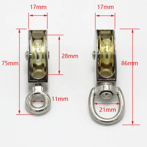 36/48/52/58/75/86mm Mini Pulleys Metal Sheave Zinc Alloy Katrol Wiel  Lifting Rope Roller Pulley Wheel Climbing