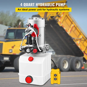 Hydraulic Pump Electric Hydraulic Pump 4 Quart Double Acting Plastic Reservoir For Dump Trailer Car Lift Auto Lift Vehicle