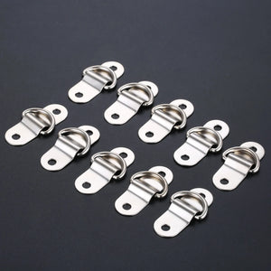 10Pcs Boat Trailers D Ring Durable Tie Down Hook Rope Cleat Load Anchor Metal Flat Seamless D Ring D Button Half Round Buckle