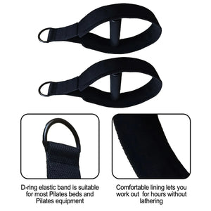 2pcs Double Loop Pilates Circle Foot Straps W/ D-rings For Foot Reformer Fitness Equipment Straps Pilate Exercise Training Belt