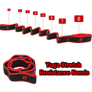 Yoga Stretch Resistance Bands High Elasticity Multi-Segment Dance Yoga Stretching Belt Sport Pilates Fitness Exercise Pull Strap