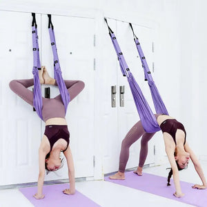 Pull Rope Aerial Yoga Strap Stretch Leg Splits Trainer Female Gym Belt Adjustable Aerial Yoga Strap Hammock Swing Stretching