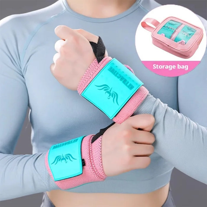 Women Fitness Wrist Wraps Weightlifting Bench Press Deadlift Wristband Sports Compression Gym Wrist Support Strap LARA STAR