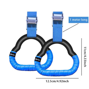 Gymnastics Rings Adult Kid Non-Slip Rings With Swing Adjustable Straps Pull-up Stretching Workout Gymnastics Fitness Equipment