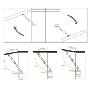 Cabinet Furniture Doors Close Lift Up Stay Support Hinge Stainless Steel Two Fold Pull Rod Kitchen Accessories