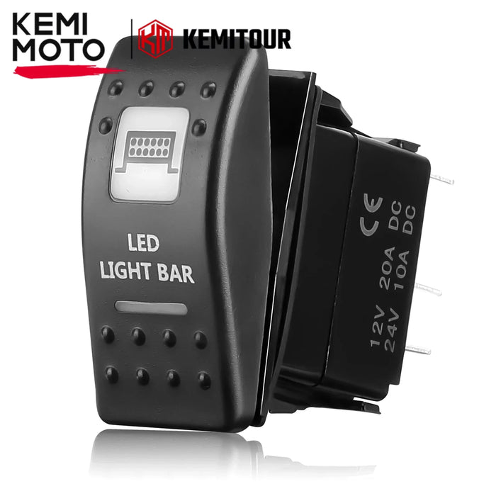 KEMiMOTO Rocker Switch Illuminated LED WINCH Rear Front lights for Can Am Maverick Commander Led light Bar Horn UTV For Yamaha