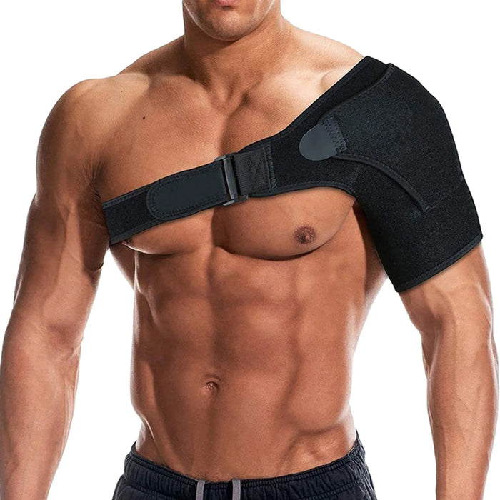 Adjustable Breathable Shoulder Stability Support Brace with Pressure Pad Strap Sport Gym Stretch Bandage for Men Women