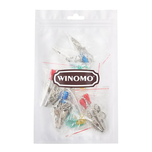 WINOMO 6pcs Metal Neck Strap Napkin Clip Lanyard Neck Strap Baby Elderly Adult Towel Apron Bib Clip and Ball Chain Clips