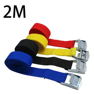 2M Pressure Buckle Straps Adjustable Binding Belt Rope Cargo Fixed Strap With Metal Buckle Tow Rope Ratchet Belt For Luggage Bag