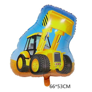 5pcs Construction Themed Balloon Carton Vehicle Balloon Excavator Forklift Crane Balloons for Boy's Construction Birthday Party