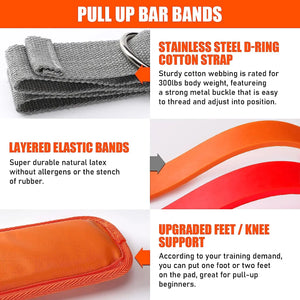 Pull Up Assistance Bands Set Resistance Strap for Pull Up Assist for Men Women Hanging Training Chin-up Workout Body Stretching