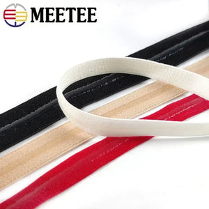 5M Meetee 8/10/15/20/25mm Elastic Band for Underwear Silicone Non-slip Stretch Rubber Bra Belt Strap Tapes DIY Sewing Accessory