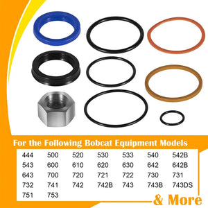 Skid Steer Lift Hydraulic Cylinder Seal Kit Fit for Bobcat 444 500 610 642 643 742 743 753 & More Replaces OEM 6803329, 7137769